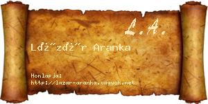 Lázár Aranka névjegykártya