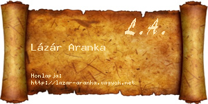 Lázár Aranka névjegykártya